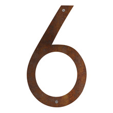 Husnummer 6 stål rustlook 40 cm